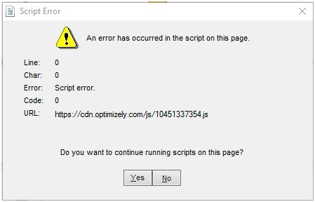 script error in QuickBooks