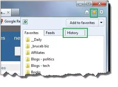 Go to favorites option in Internet Explorer - Screenshot