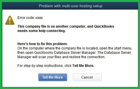 QuickBooks Error h202 Pop-Up