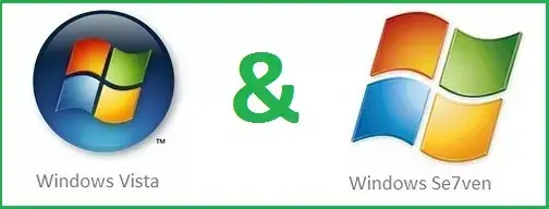 Windows 7 & Windows Vista Logos in one frame