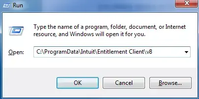 C:\ProgramData\Intuit\Entitlement Client\v8 in Run Box